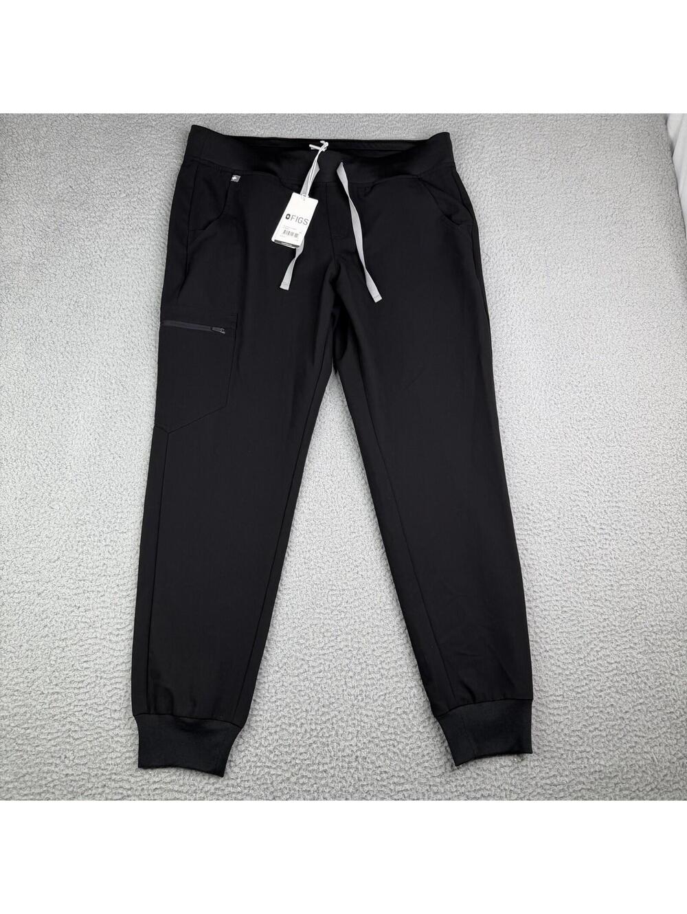 FIGS Zamora 2.0 Jogger Scrub Pants Black Sz L W18SW2005 NWT